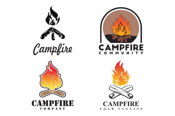 Download Bonfire Campfire Vintage Retro Logo - Logo Collection