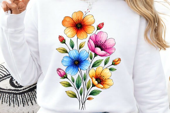 Download Colorful Wildflower Floral Design PNG - Flora Collection