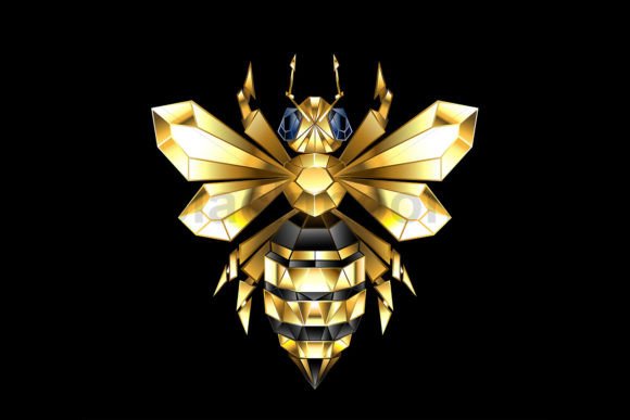 Download Golden Polygonal Bee - Golden Collection