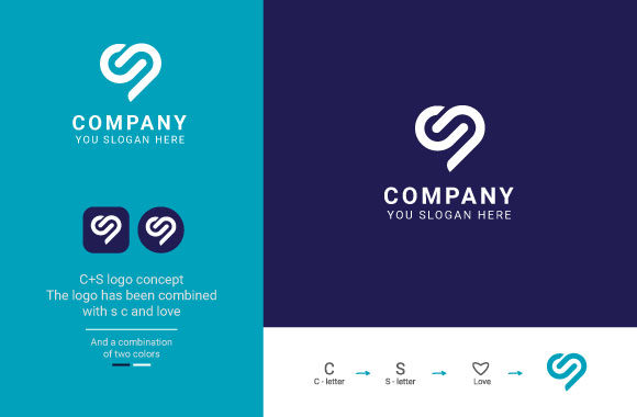 Download C+S Letter and Love Logo Template. - Logo Collection