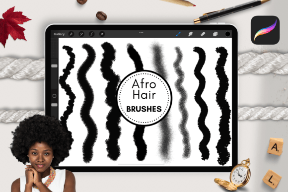 Download Afro Hair Procreate Brushes - Hair Collection