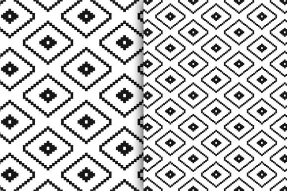 Download Black and White Ancient Geometry Pattern - White Collection