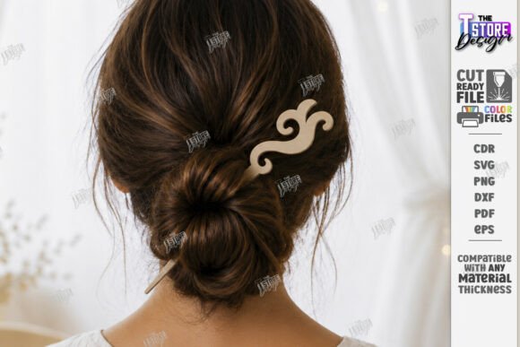 Download Wooden Hair Sticks and Pins Laser Cut - Hair Collection