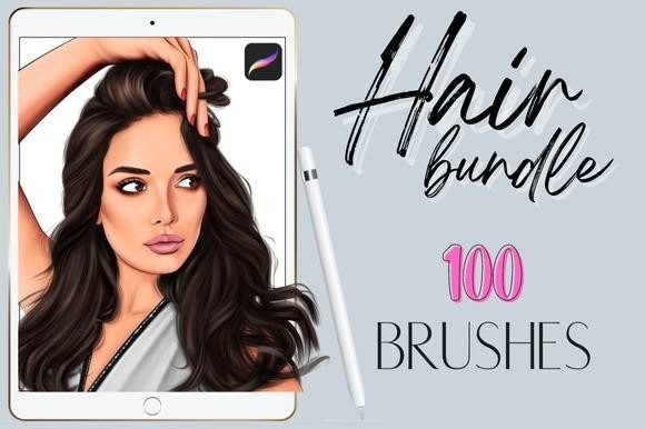 Download Procreate Hair Braids Curly Wavy Brushes - Hair Collection