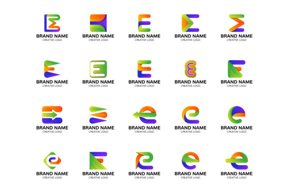 Download E Letter Logo Design Set - Logo Collection