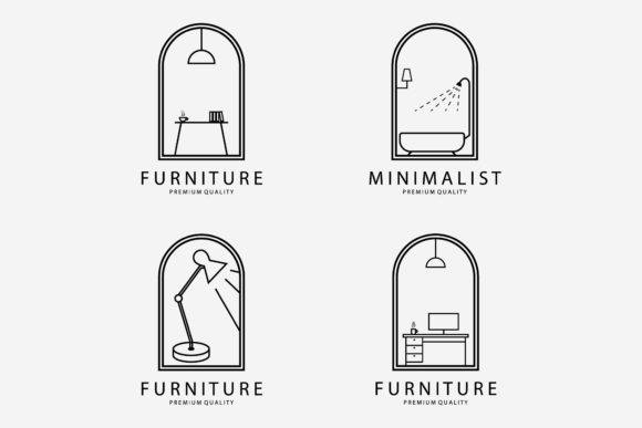 Download Set Bundle Minimalist Furniture Logo Art - Logo Collection