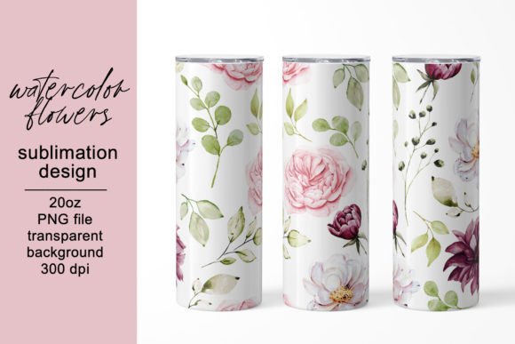 Download Tumbler Wrap, Digital Flower Design, PNG - Flower Collection