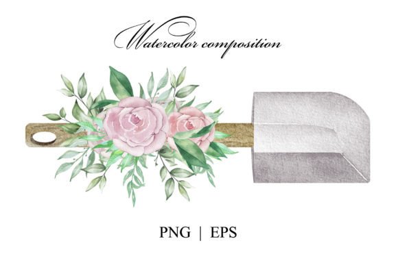 Download Watercolor Baking Spatula with Flowers - Flower Collection