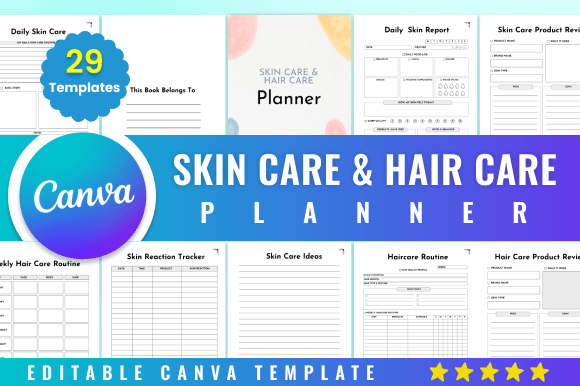Download Editable Skin Care &amp; Hair Care Planner - Hair Collection