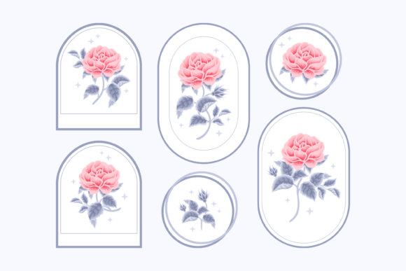 Download Classic Winter Rose Floral Logo Set - Flora Collection