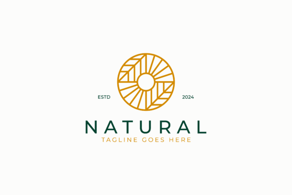 Download Natural Abstract Geometric Logo Sun Leaf - Logo Collection