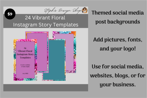 Download Instagram Story: Vibrant Floral (24 PNGs - Flora Collection