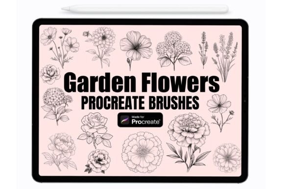 Download Garden Flowers Procreate Stamps - Flower Collection