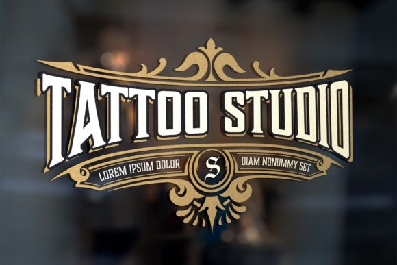 Download Tattoo Logo Template with Vintage Ornaments - Logo Collection