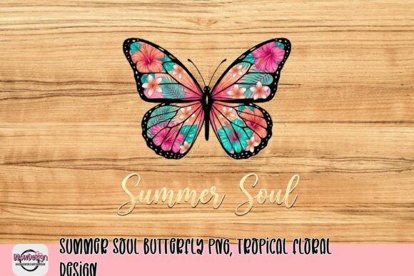 Download Summer Soul Butterfly PNG, Tropical Floral Design - Flora Collection