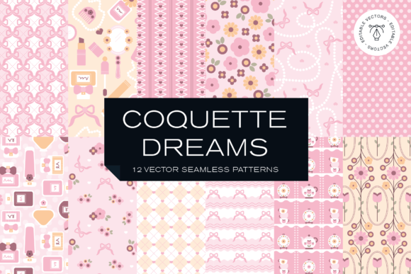 Download Coquette Feminine Floral Vector Patterns - Flora Collection