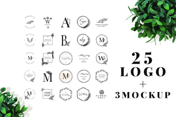 Download 25 Elegant Logos + 3 Quality Mockups - Logo Collection