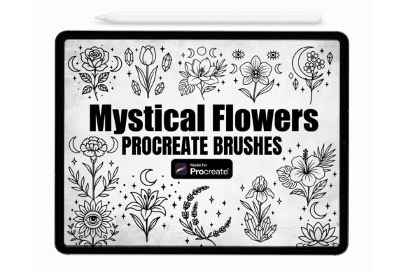 Download Mystical Flowers Procreate Stamp Brushes - Flower Collection