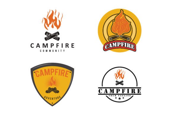 Download Bonfire Campfire Vintage Retro Logo - Logo Collection