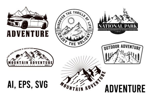 Download Adventure Vintage Badge Logo Design Set - Logo Collection